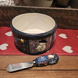 Holiday bowl and spreader set